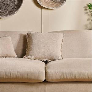 Nkuku Feo Linen Cushion Cover Natural Square